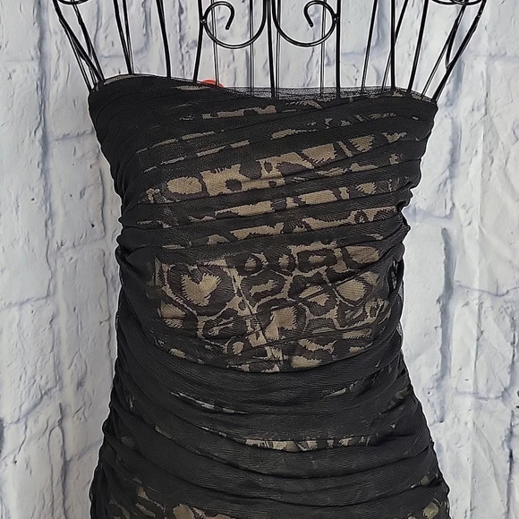 ARMANI EXCHANGE Strapless‎ Leopard Print Dress Size 6 - Picture 2 of 7